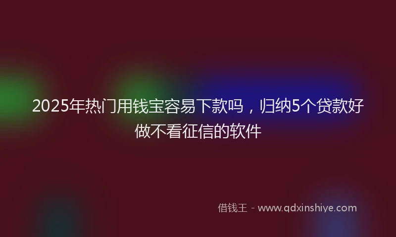 2025年热门用钱宝容易下款吗，归纳5个贷款好做不看征信的软件