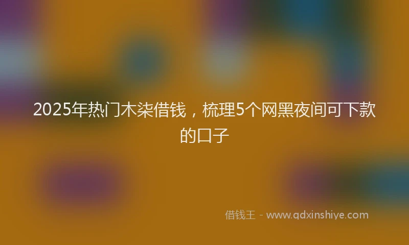 2025年热门木柒借钱，梳理5个网黑夜间可下款的口子
