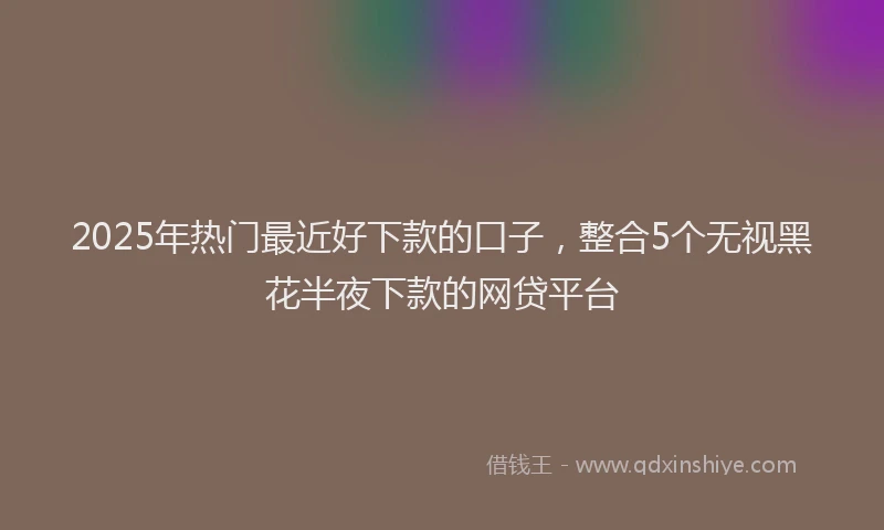 2025年热门最近好下款的口子，整合5个无视黑花半夜下款的网贷平台
