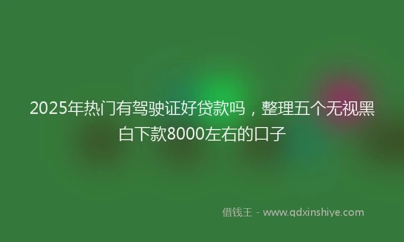 2025年热门有驾驶证好贷款吗，整理五个无视黑白下款8000左右的口子