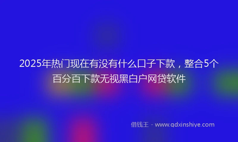 2025年热门现在有没有什么口子下款，整合5个百分百下款无视黑白户网贷软件