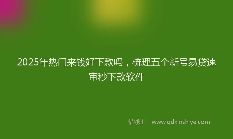 2025年热门来钱好下款吗，梳理五个新号易贷速审秒下款软件