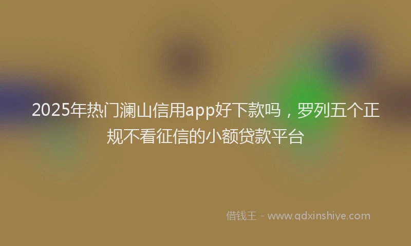 2025年热门澜山信用app好下款吗，罗列五个正规不看征信的小额贷款平台