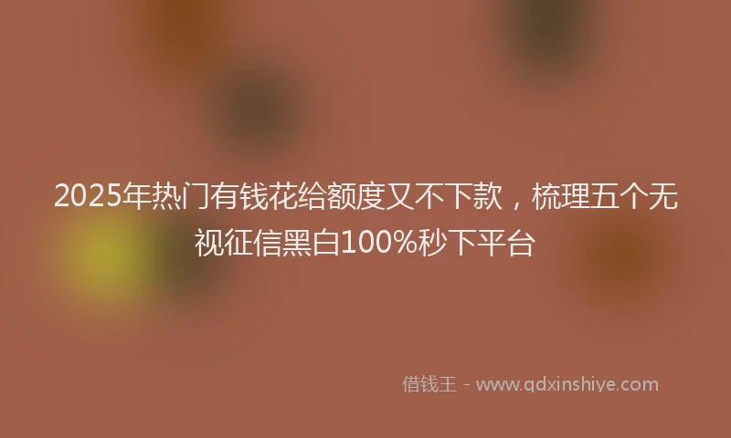 2025年热门有钱花给额度又不下款，梳理五个无视征信黑白100%秒下平台