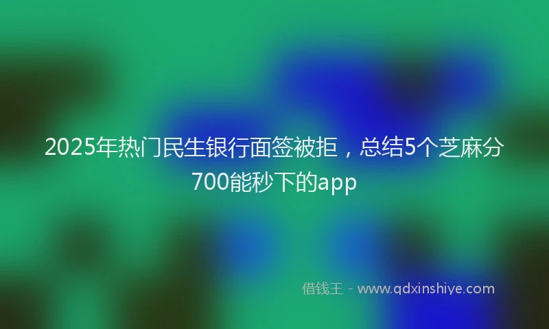 2025年热门民生银行面签被拒，总结5个芝麻分700能秒下的app