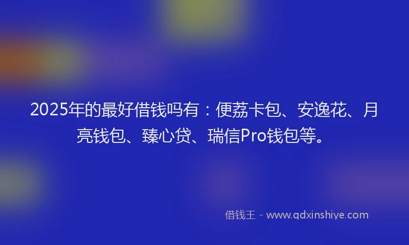 2025年的最好借钱吗有：便荔卡包、安逸花、月亮钱包、臻心贷、瑞信Pro钱包等。