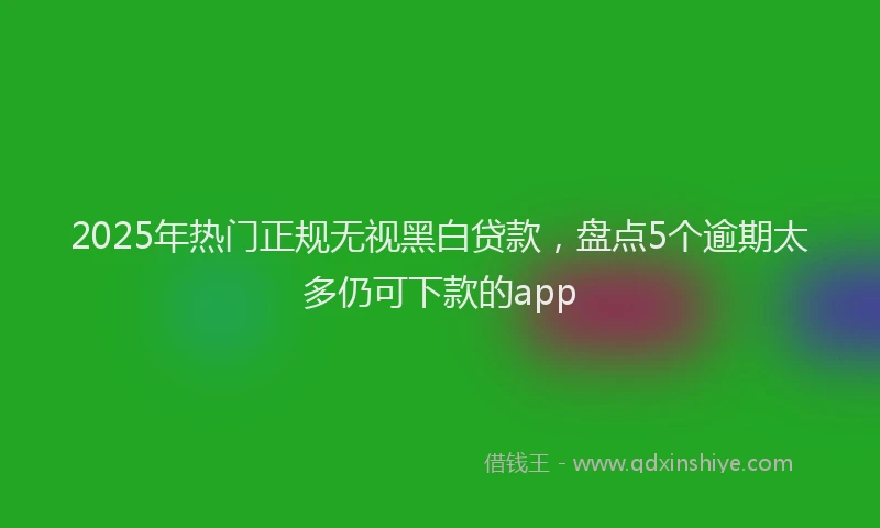 2025年热门正规无视黑白贷款，盘点5个逾期太多仍可下款的app