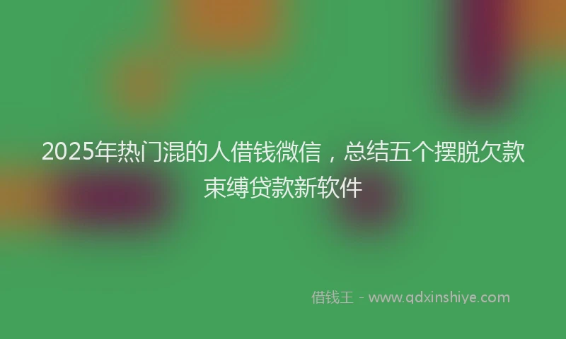 2025年热门混的人借钱微信，总结五个摆脱欠款束缚贷款新软件