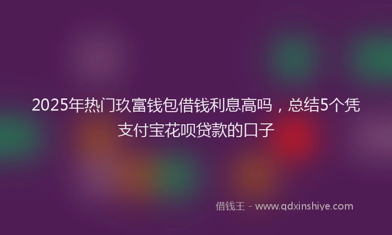 2025年热门玖富钱包借钱利息高吗，总结5个凭支付宝花呗贷款的口子
