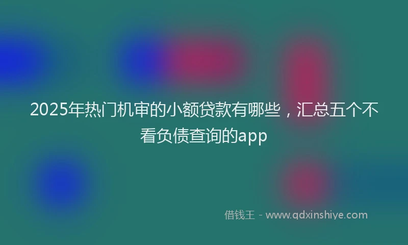 2025年热门机审的小额贷款有哪些，汇总五个不看负债查询的app