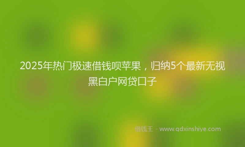 2025年热门极速借钱呗苹果，归纳5个最新无视黑白户网贷口子