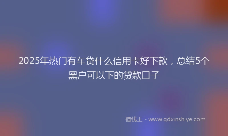 2025年热门有车贷什么信用卡好下款，总结5个黑户可以下的贷款口子