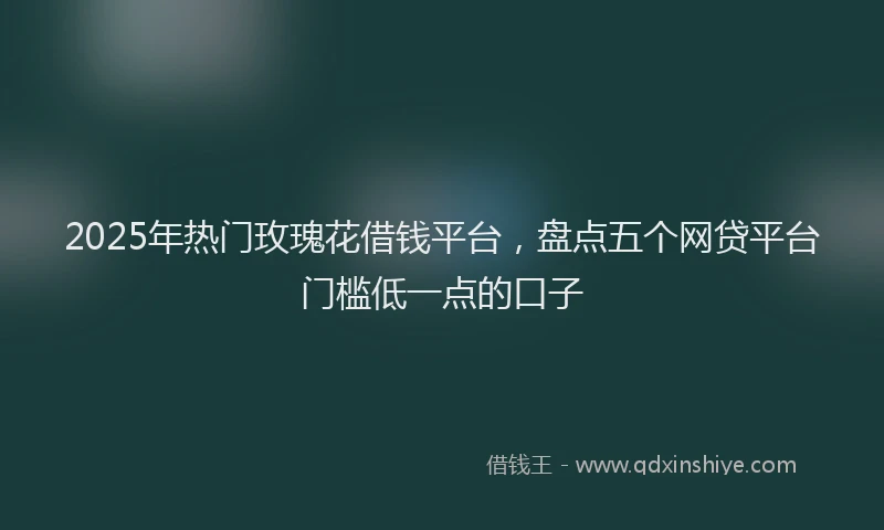 2025年热门玫瑰花借钱平台，盘点五个网贷平台门槛低一点的口子