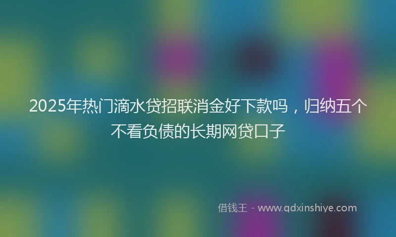 2025年热门滴水贷招联消金好下款吗，归纳五个不看负债的长期网贷口子