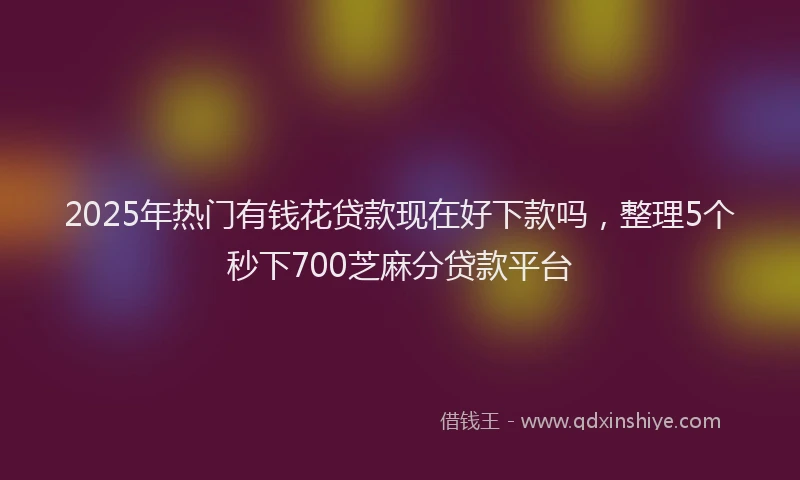 2025年热门有钱花贷款现在好下款吗，整理5个秒下700芝麻分贷款平台