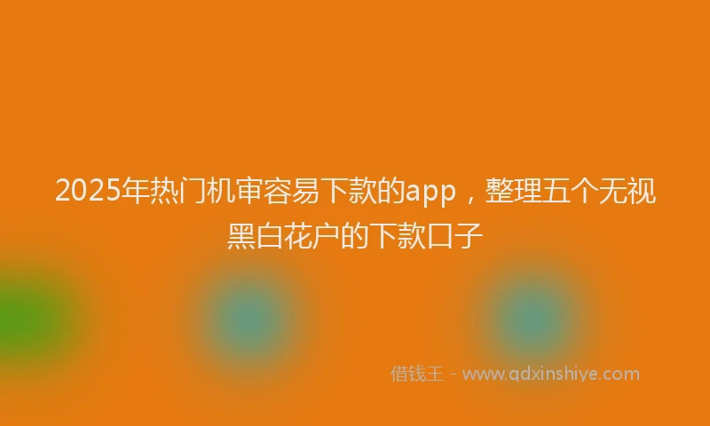 2025年热门机审容易下款的app，整理五个无视黑白花户的下款口子