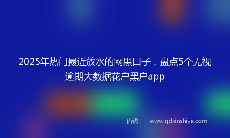 2025年热门最近放水的网黑口子，盘点5个无视逾期大数据花户黑户app