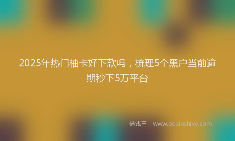 2025年热门柚卡好下款吗，梳理5个黑户当前逾期秒下5万平台