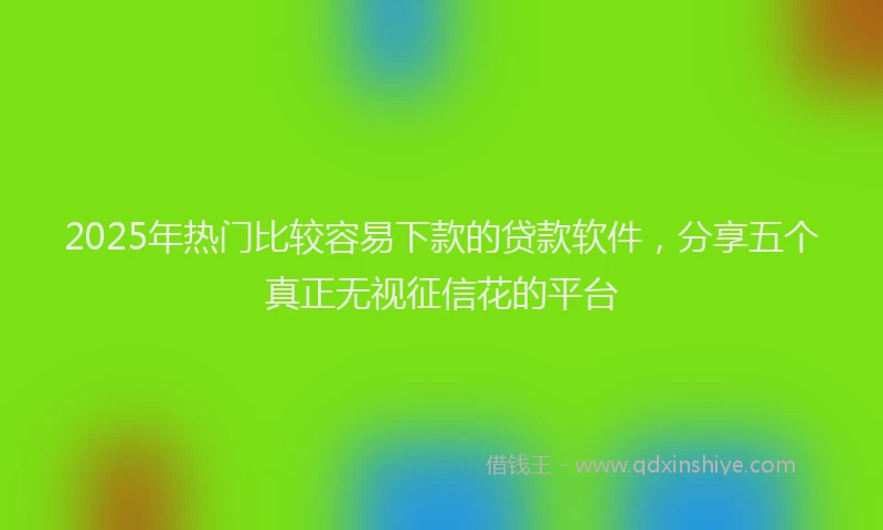 2025年热门比较容易下款的贷款软件，分享五个真正无视征信花的平台