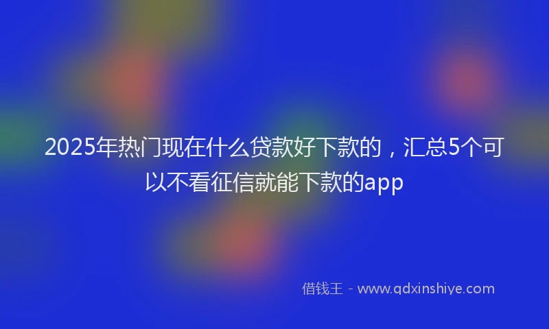 2025年热门现在什么贷款好下款的，汇总5个可以不看征信就能下款的app