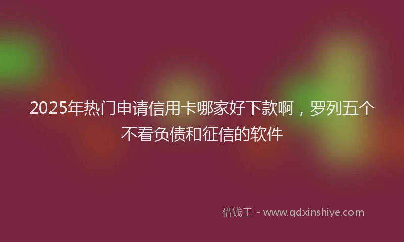 2025年热门申请信用卡哪家好下款啊，罗列五个不看负债和征信的软件