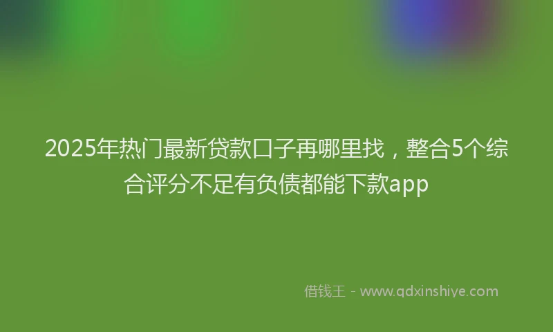2025年热门最新贷款口子再哪里找，整合5个综合评分不足有负债都能下款app