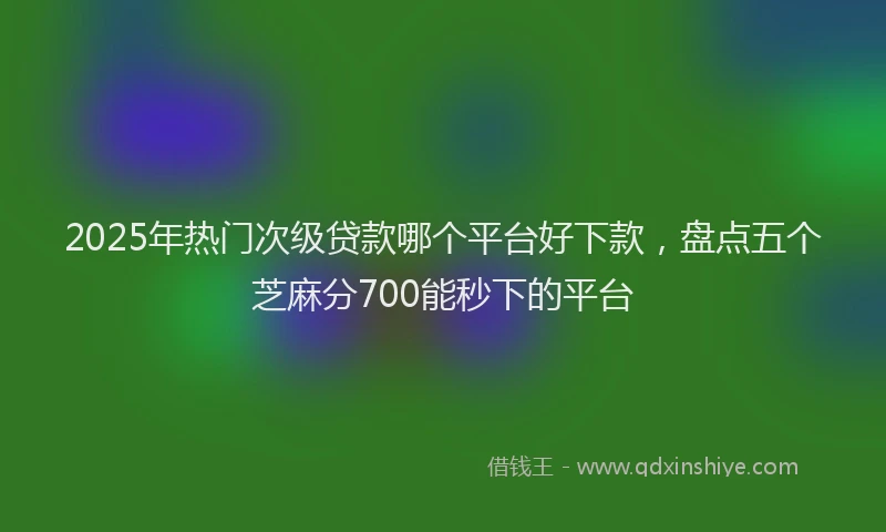 2025年热门次级贷款哪个平台好下款，盘点五个芝麻分700能秒下的平台