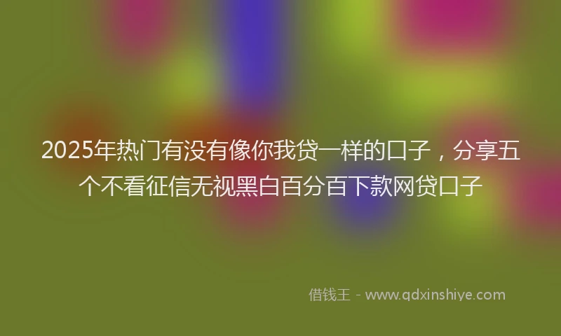 2025年热门有没有像你我贷一样的口子，分享五个不看征信无视黑白百分百下款网贷口子