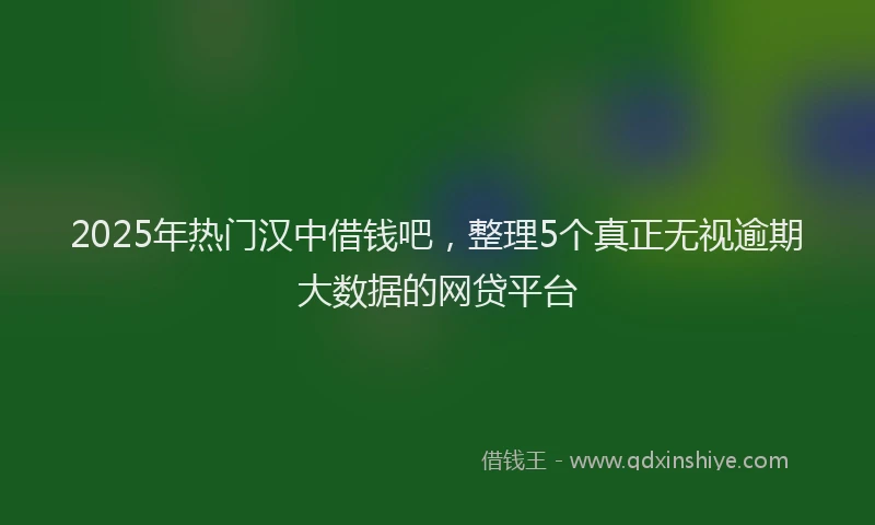 2025年热门汉中借钱吧，整理5个真正无视逾期大数据的网贷平台