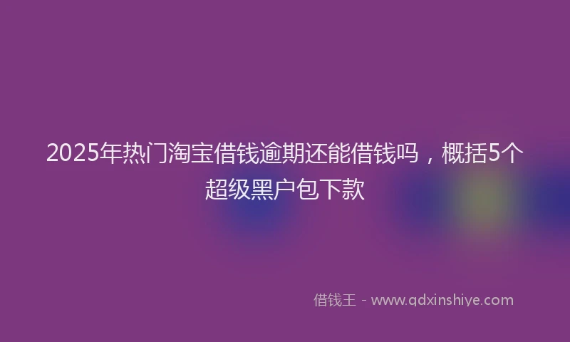 2025年热门淘宝借钱逾期还能借钱吗，概括5个超级黑户包下款