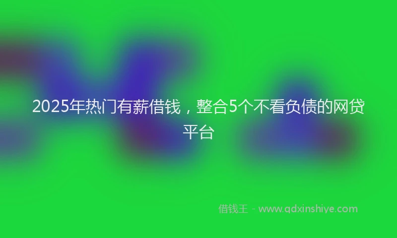 2025年热门有薪借钱，整合5个不看负债的网贷平台