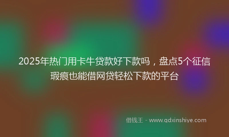 2025年热门用卡牛贷款好下款吗，盘点5个征信瑕疵也能借网贷轻松下款的平台