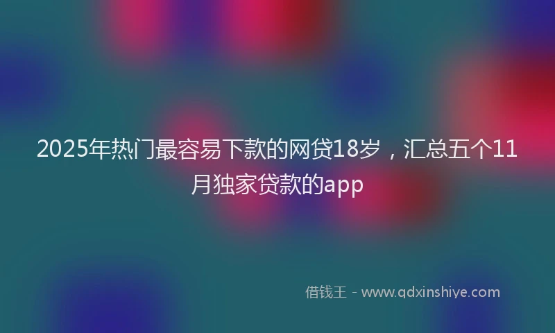 2025年热门最容易下款的网贷18岁，汇总五个11月独家贷款的app