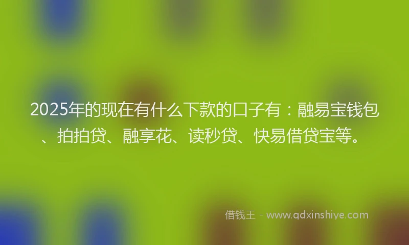 2025年的现在有什么下款的口子有：融易宝钱包、拍拍贷、融享花、读秒贷、快易借贷宝等。