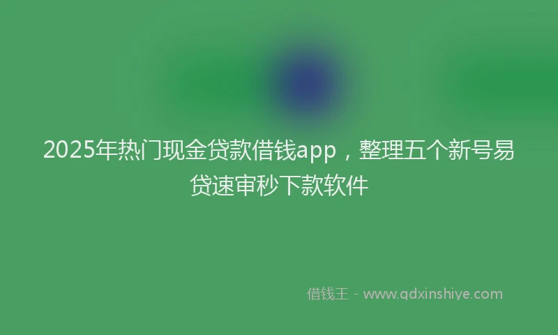 2025年热门现金贷款借钱app，整理五个新号易贷速审秒下款软件