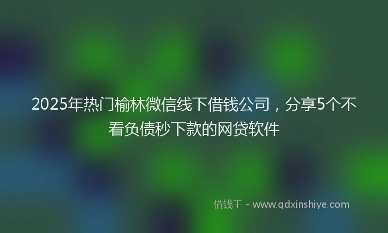 2025年热门榆林微信线下借钱公司，分享5个不看负债秒下款的网贷软件