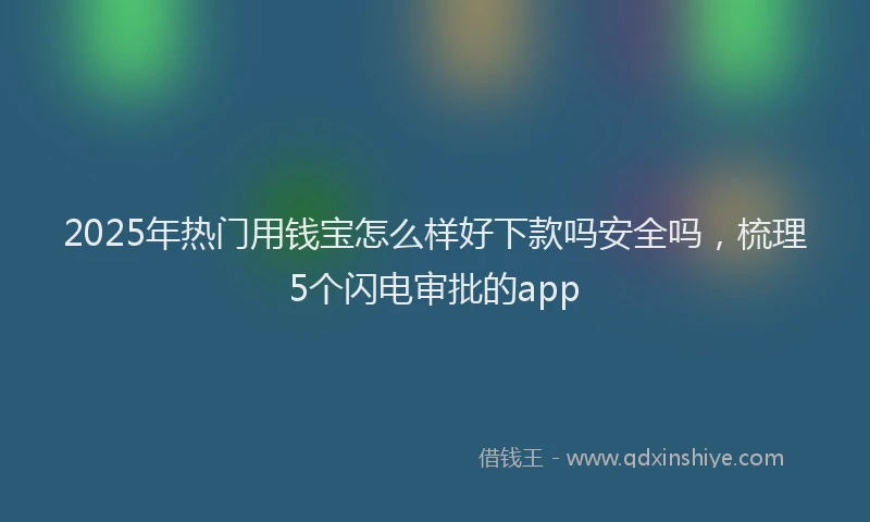 2025年热门用钱宝怎么样好下款吗安全吗，梳理5个闪电审批的app