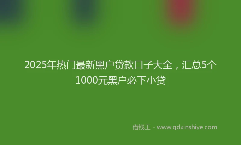 2025年热门最新黑户贷款口子大全，汇总5个1000元黑户必下小贷