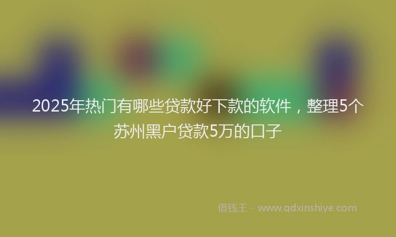 2025年热门有哪些贷款好下款的软件，整理5个苏州黑户贷款5万的口子