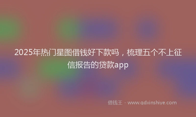 2025年热门星图借钱好下款吗，梳理五个不上征信报告的贷款app