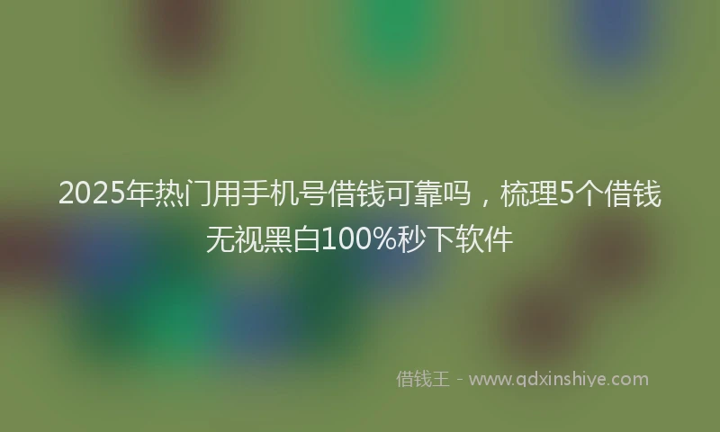 2025年热门用手机号借钱可靠吗，梳理5个借钱无视黑白100%秒下软件