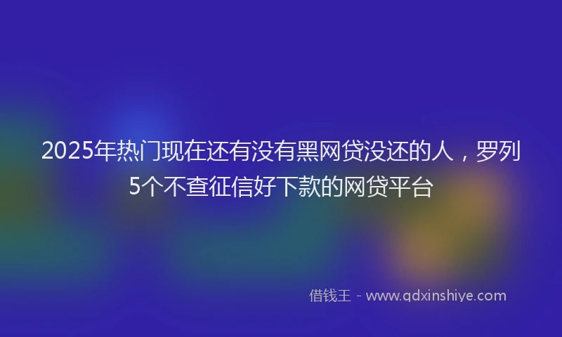 2025年热门现在还有没有黑网贷没还的人，罗列5个不查征信好下款的网贷平台