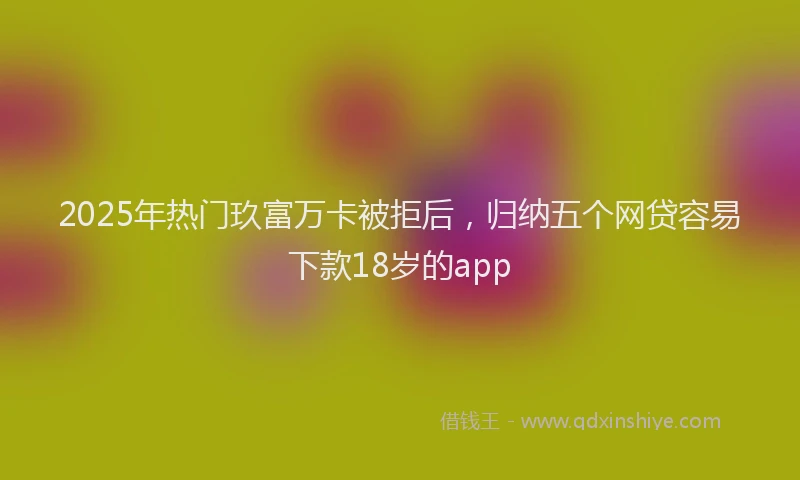 2025年热门玖富万卡被拒后，归纳五个网贷容易下款18岁的app