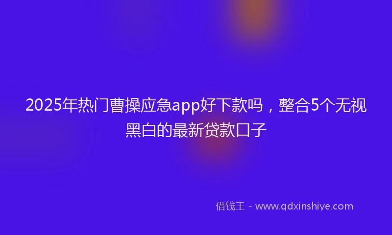 2025年热门曹操应急app好下款吗，整合5个无视黑白的最新贷款口子