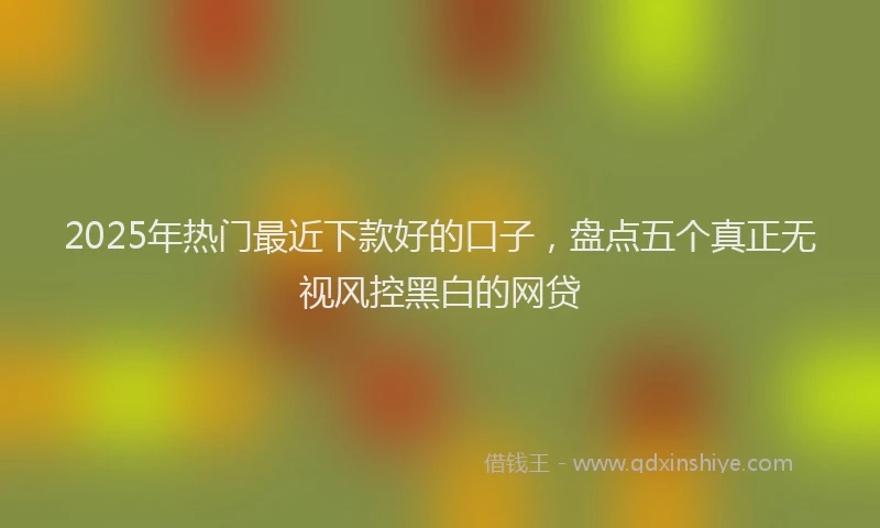 2025年热门最近下款好的口子，盘点五个真正无视风控黑白的网贷