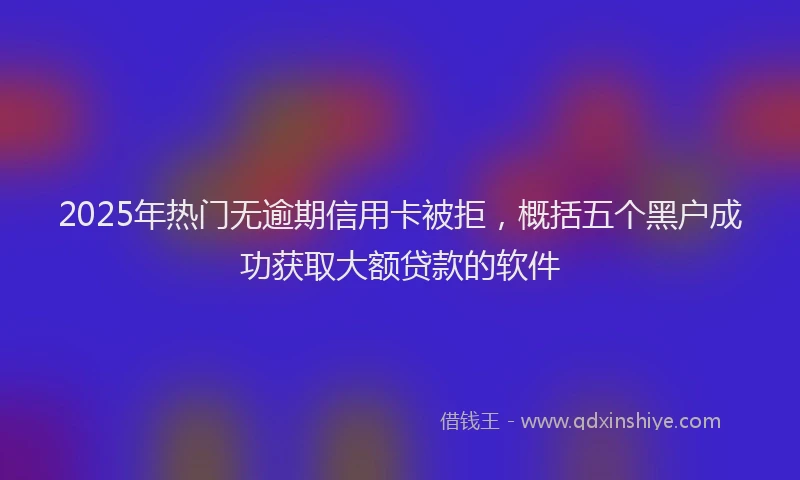 2025年热门无逾期信用卡被拒，概括五个黑户成功获取大额贷款的软件