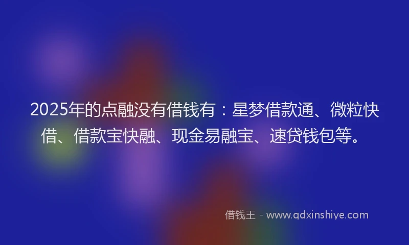 2025年的点融没有借钱有：星梦借款通、微粒快借、借款宝快融、现金易融宝、速贷钱包等。