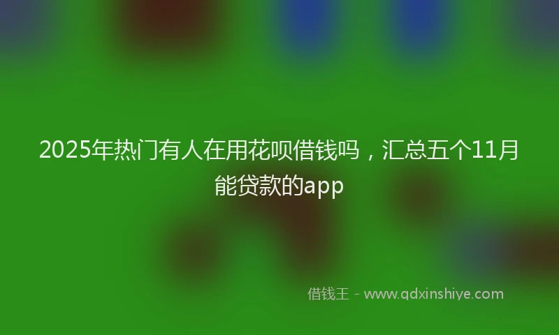 2025年热门有人在用花呗借钱吗，汇总五个11月能贷款的app