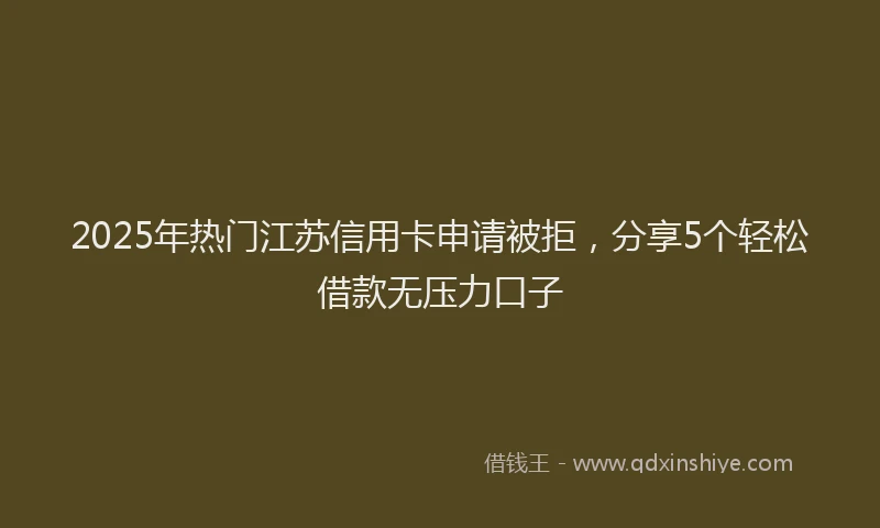 2025年热门江苏信用卡申请被拒，分享5个轻松借款无压力口子