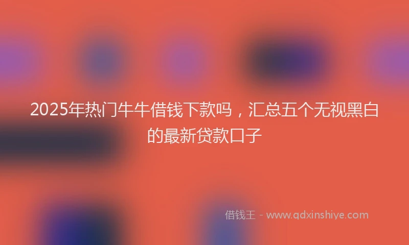 2025年热门牛牛借钱下款吗，汇总五个无视黑白的最新贷款口子